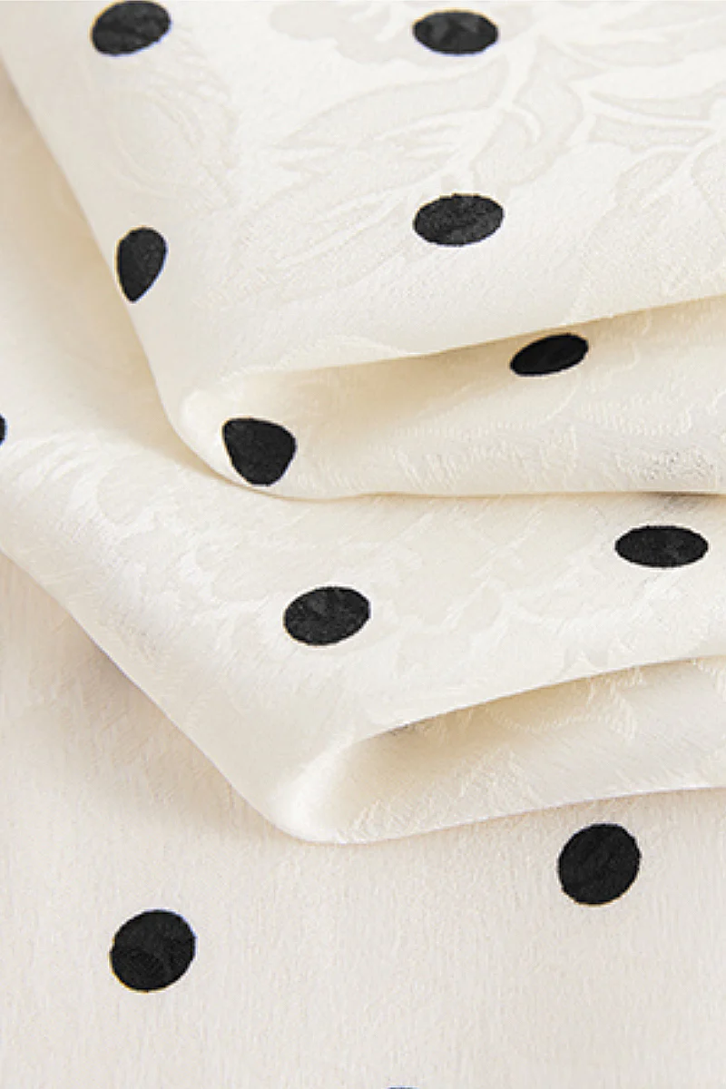 White Polka-Dot Midi Dress - HBQMJX