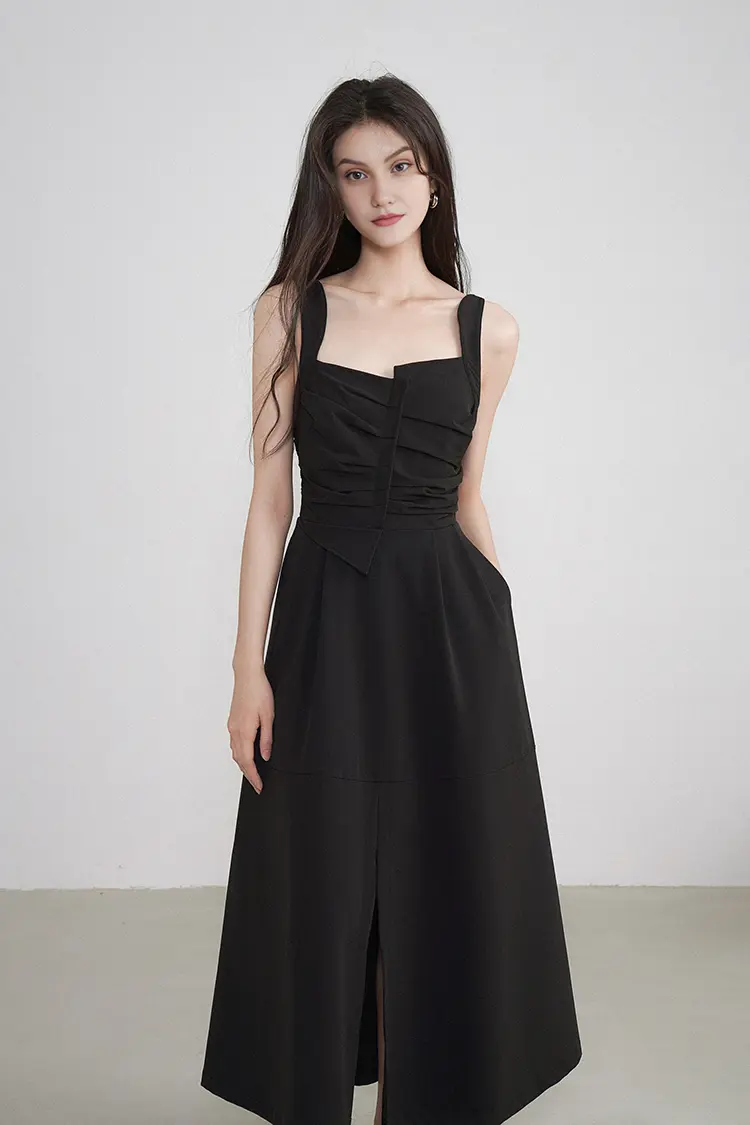 Asymmetric Front Sleevesless Dress - HBQMJX