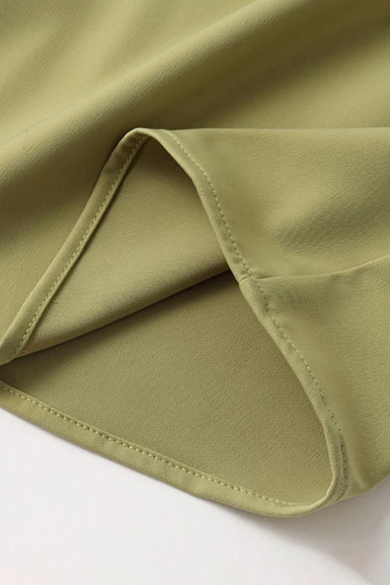 Green Spaghetti-Strap Twist-Front Midi Dress - HBQMJX