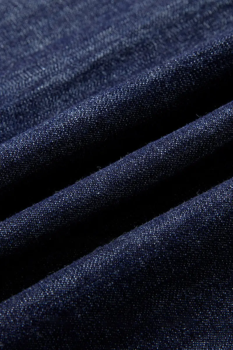 Denim Trapeze Tie-Strap Midi Dress - HBQMJX