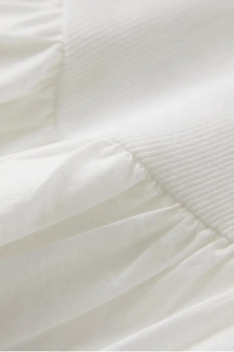 Fit and Flare Cotton Midi Dress with Side Pockets - HBQMJX