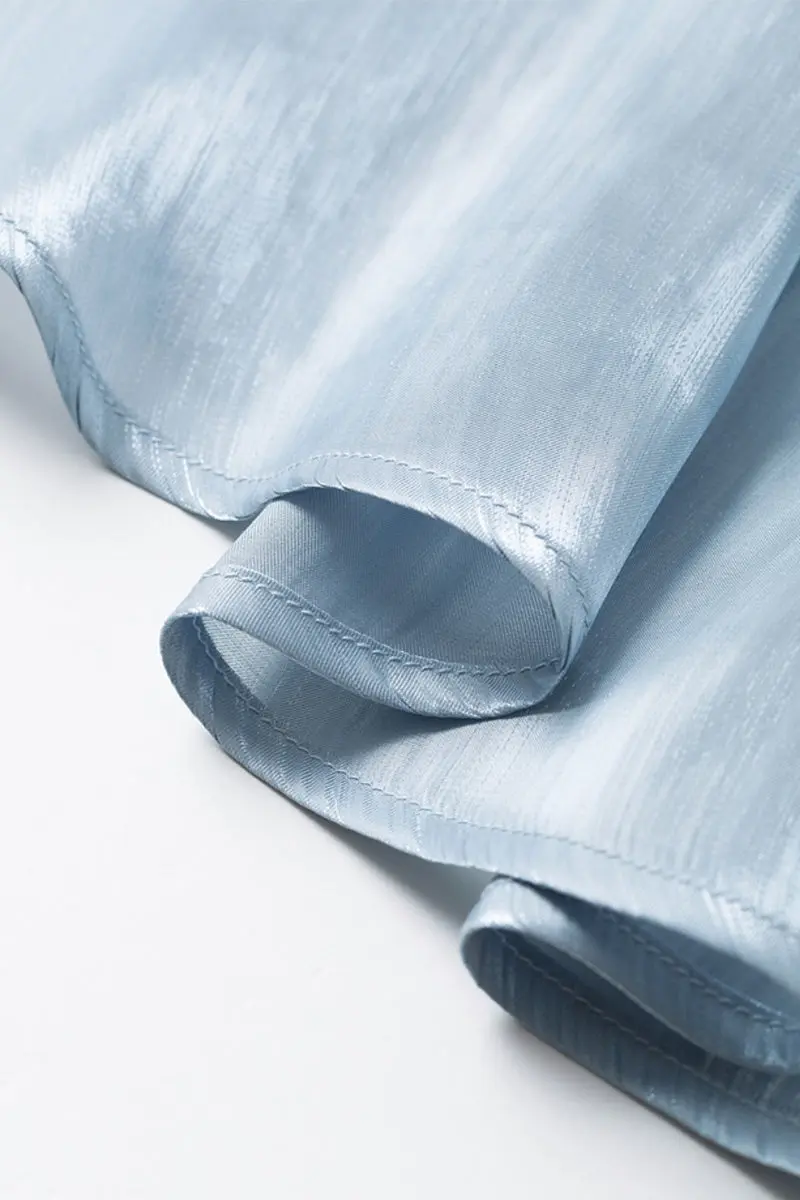 Blue Flowy Asymmetrical Sleeveless Trapeze Midi Dress - HBQMJX