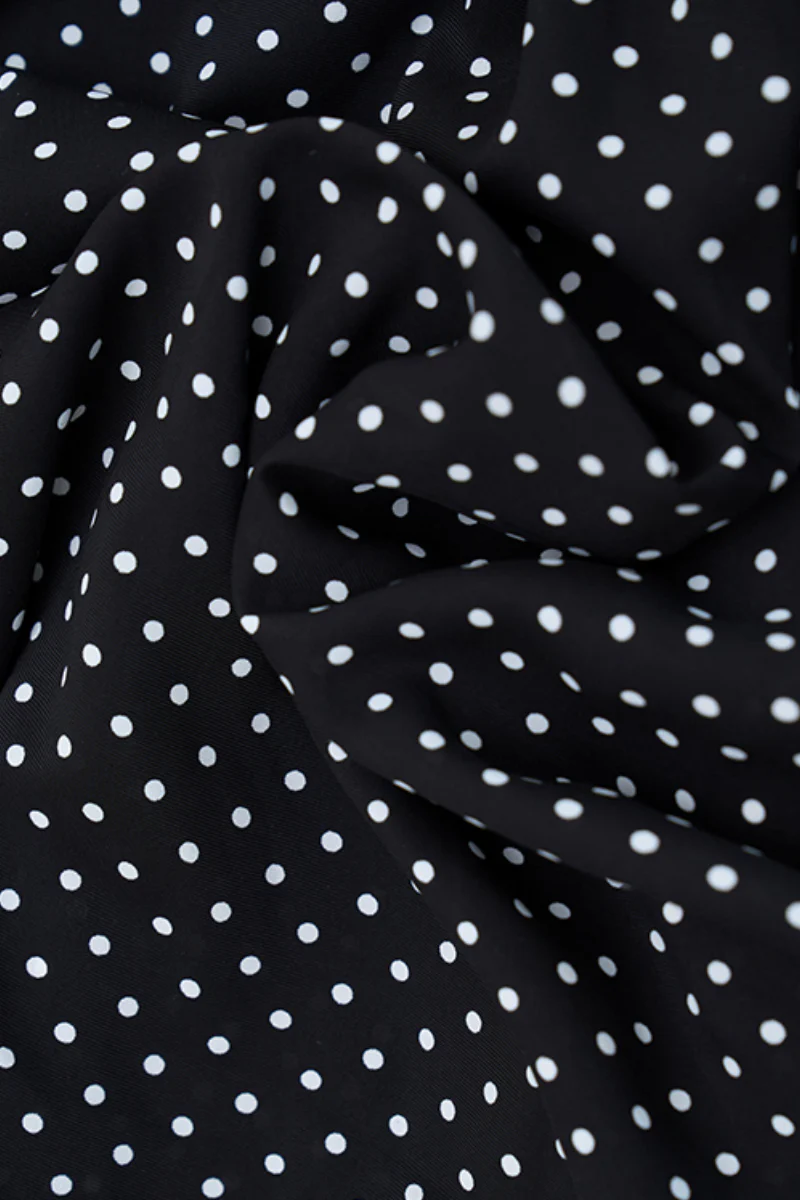 Black Polka-Dot Sweetheart Midi Dress - HBQMJX