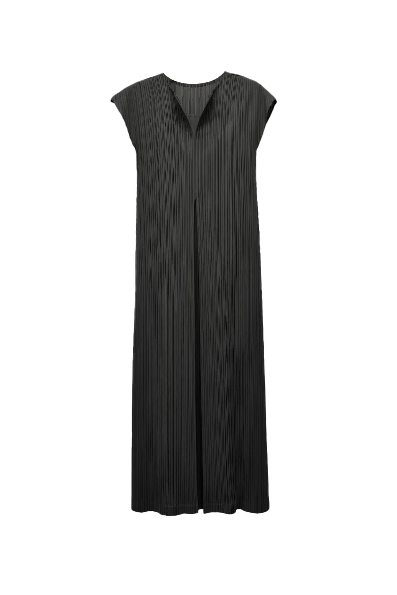 Designer Inspired Pleated Cap-Sleeve Midi Dress - HBQMJX