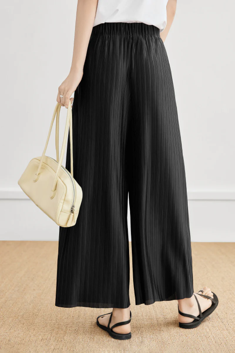Flowy Pleated Pull-On Wide-Leg Pants - HBQMJX