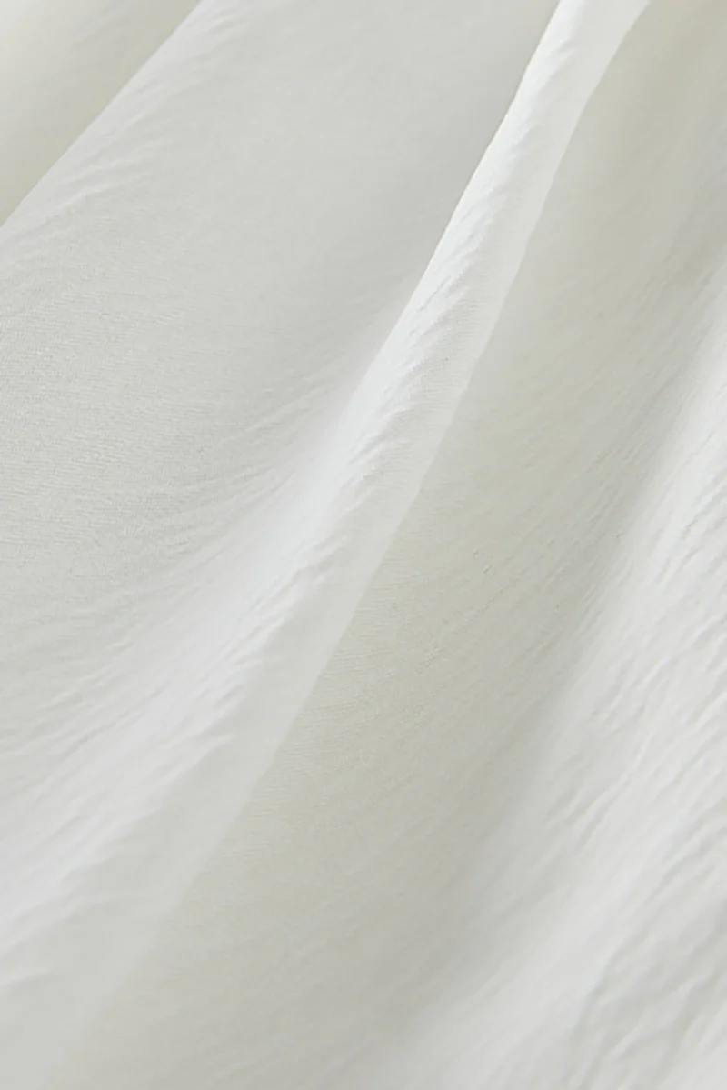 White Sleeveless Scoop-Neck Bubble Mini Dress - HBQMJX