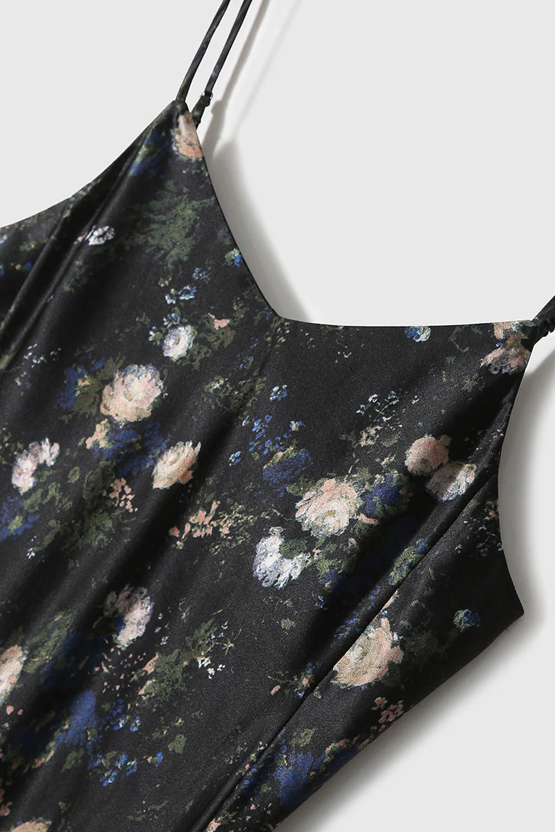 19 Momme Silk-Blend Slip Dress in Floral Print - HBQMJX