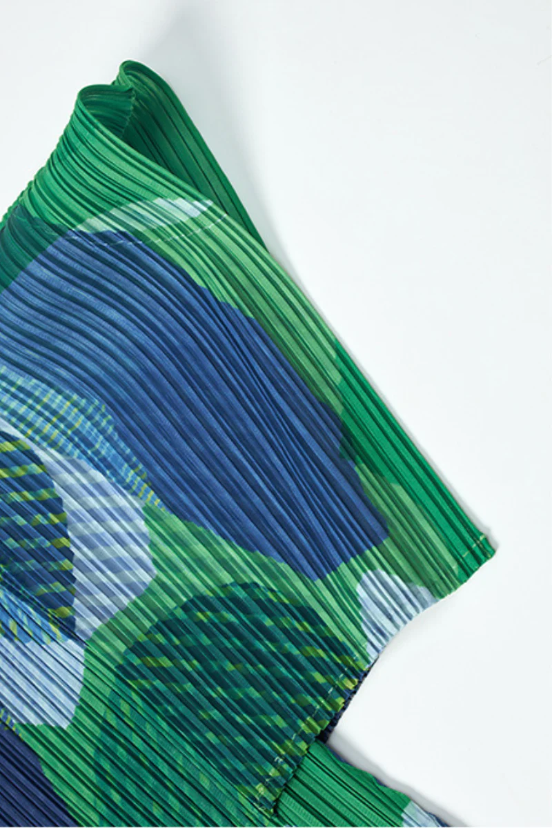 Designer Inspired Pleated Floral Midi Dress - HBQMJX