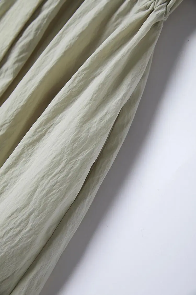 Summer Cinched Waist Midi Dress with Pockets - HBQMJX