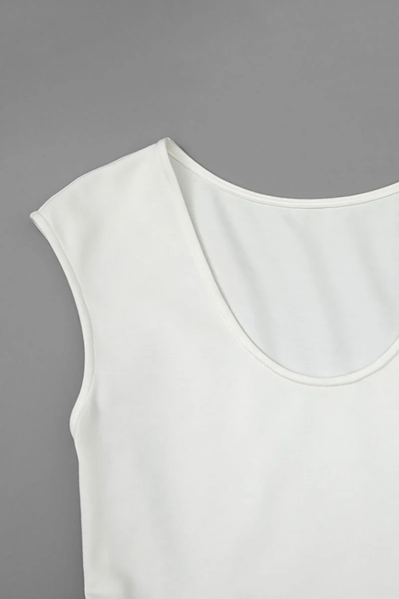 White Fit & Flare Cap-Sleeve Scoop-Neck Midi Dress - HBQMJX