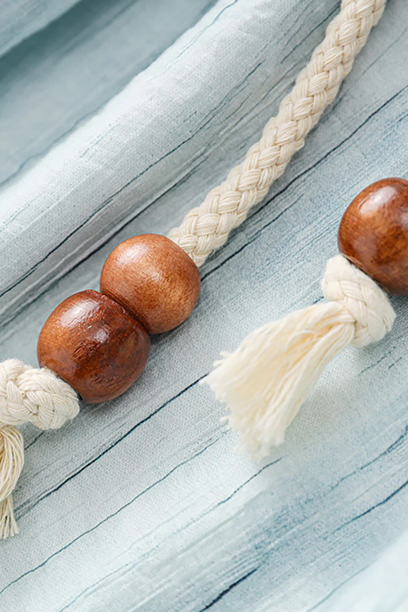 Tie-Dye Textured Cap-Sleeve Midi Dress in Light Blue - HBQMJX