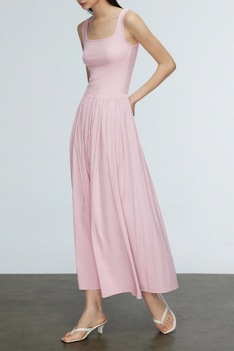 Casual Fit & Flare Ribbed Tank Maxi Dress - HBQMJX