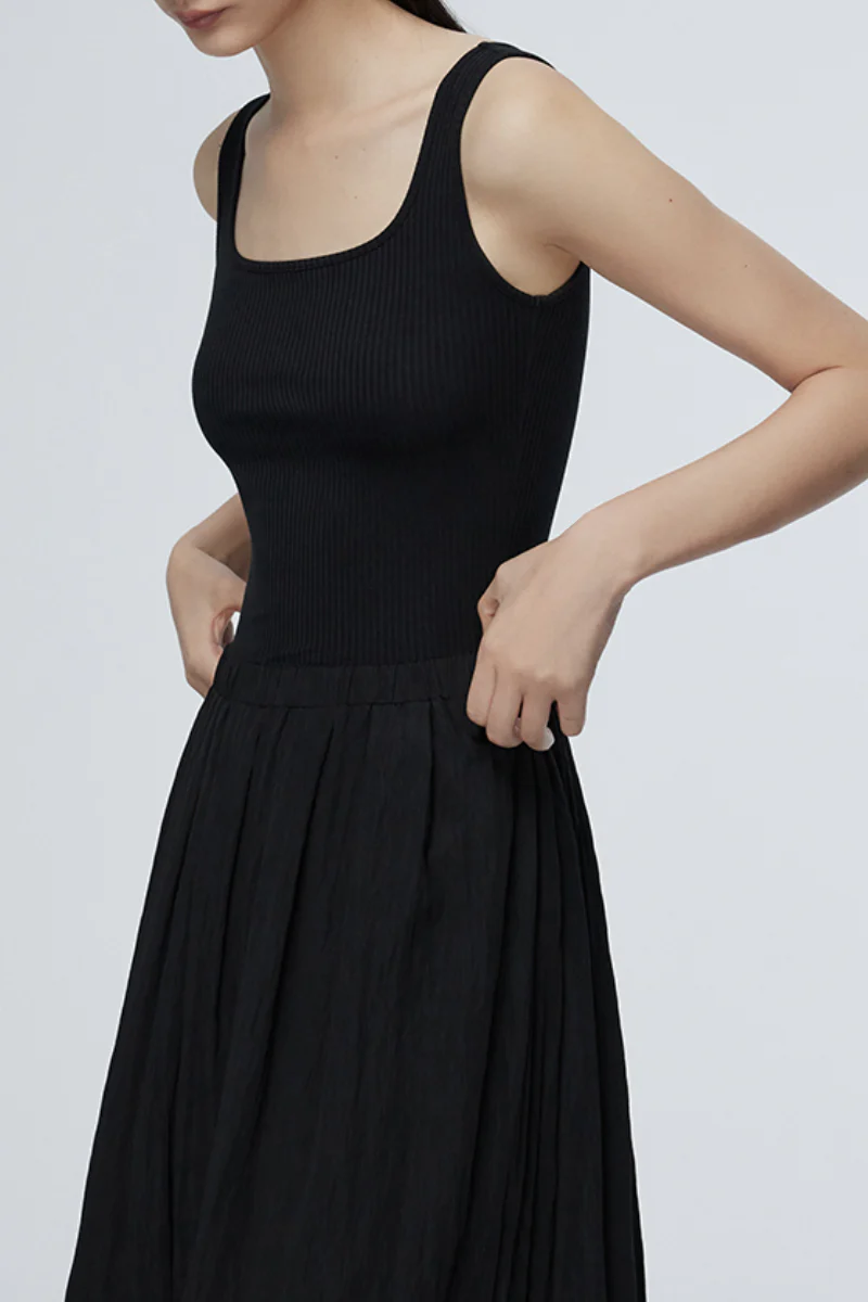 Casual Fit & Flare Ribbed Tank Maxi Dress - HBQMJX