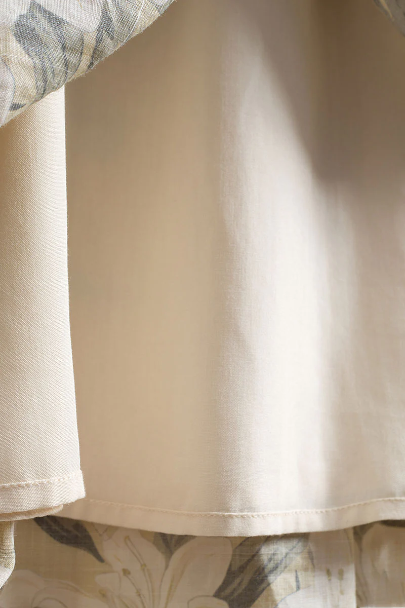 Pure Ramie Floral Sleeveless Scoop-Neck Midi Dress - HBQMJX