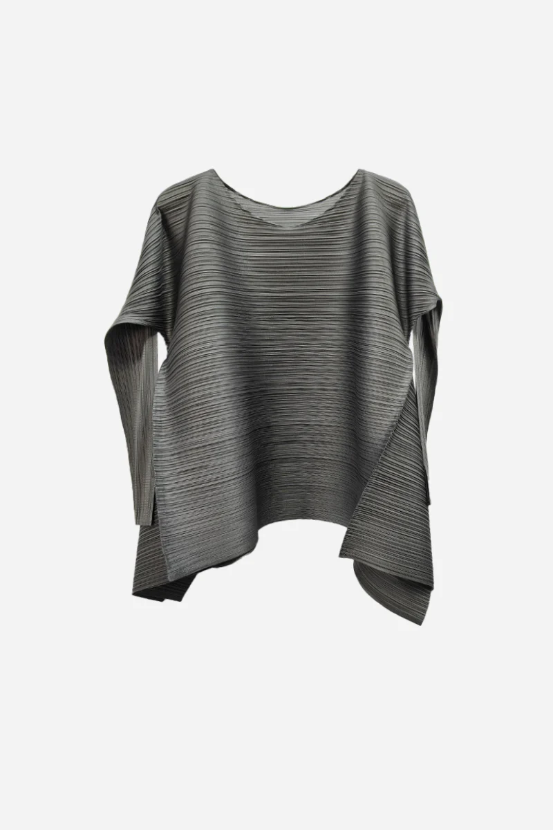 Designer Inspired Pleated Asymmetrical Top - HBQMJX