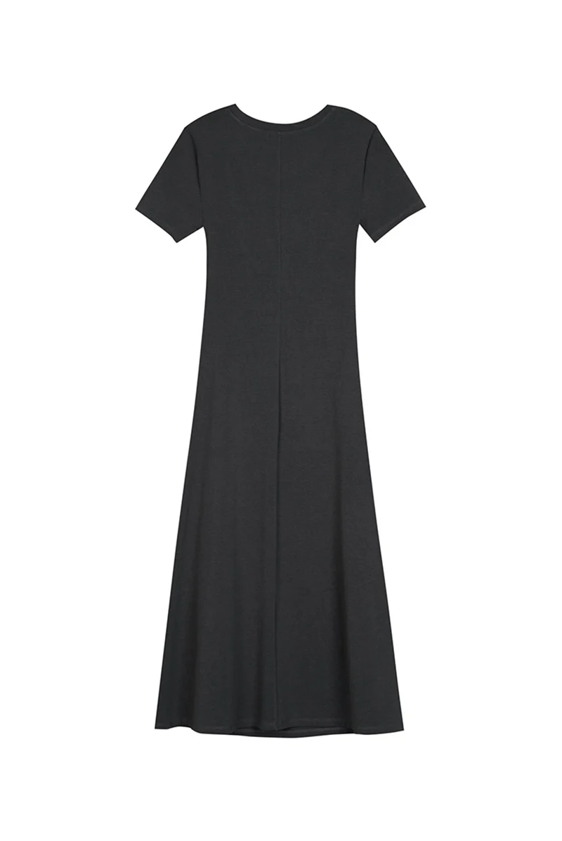 Sage Green Ruched-Waist T-Shirt Midi Dress - HBQMJX