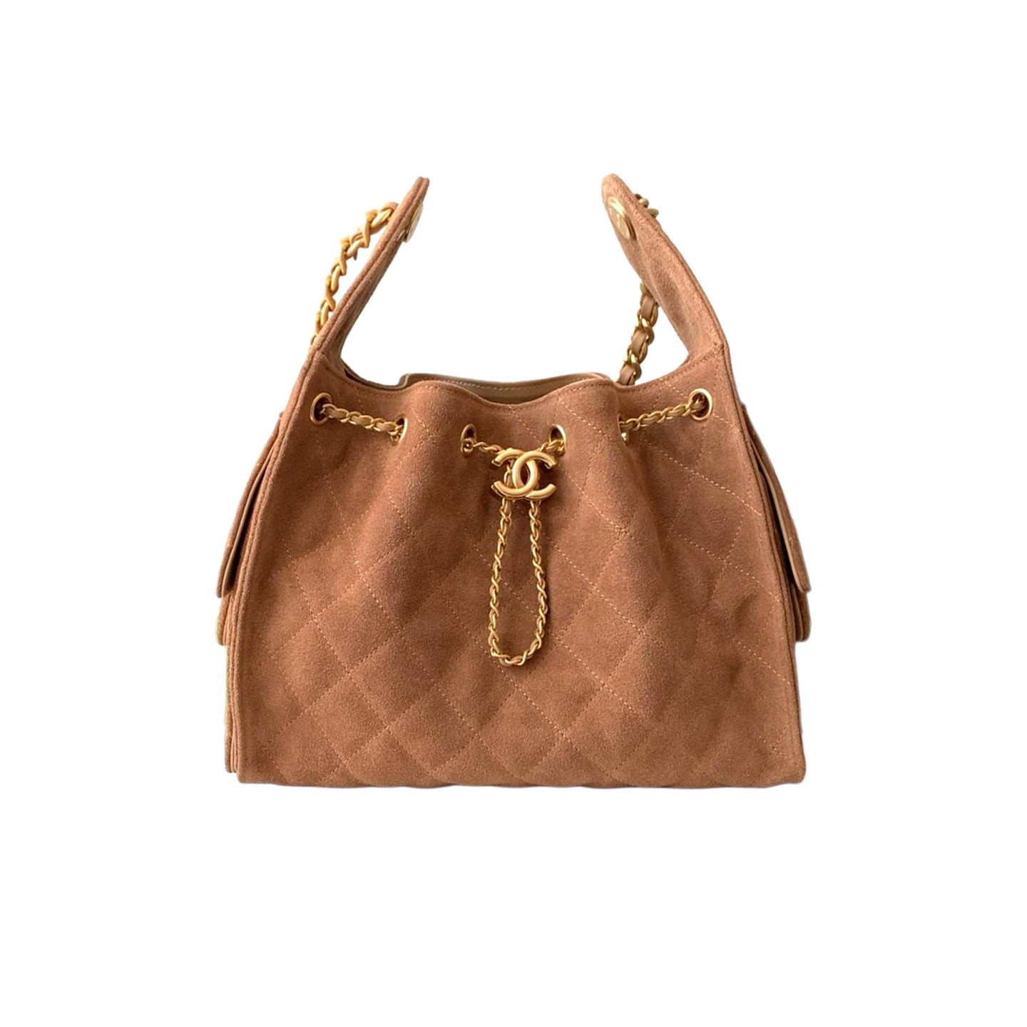 Chanel khaki / Elephant Grey  Abrasive Sand Leather Shoulder Bags