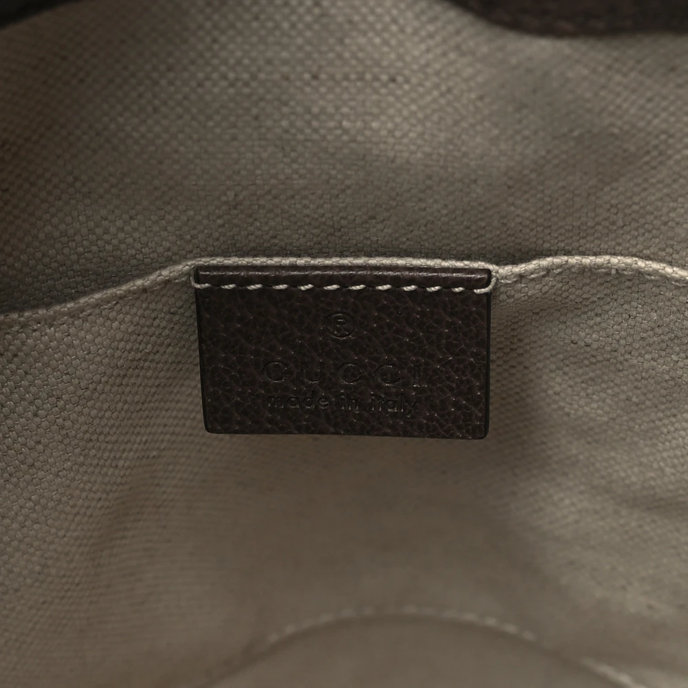 Gucci Medium Neo Vintage Drawstring Bucket Backpack New Acero Crop GG Supreme Monogram Canvas Gold Hardware