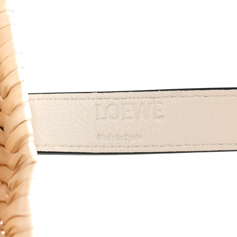 Loewe Basket Tote Bag Small Natural/White Raffia & Calfskin Leather