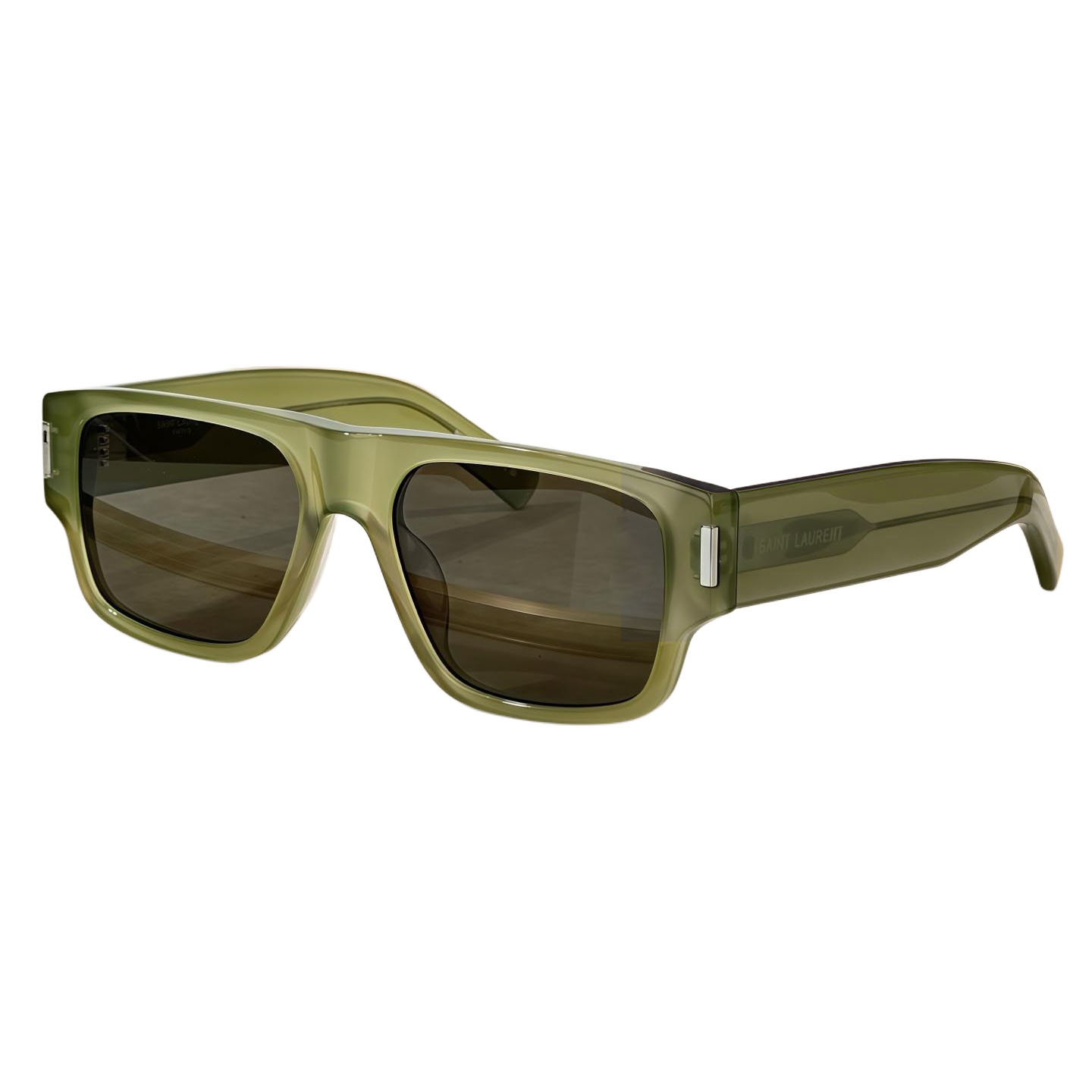 Saint Laurent square frame glasses olive/black/white/leopard/tan color Size 55口19 -145