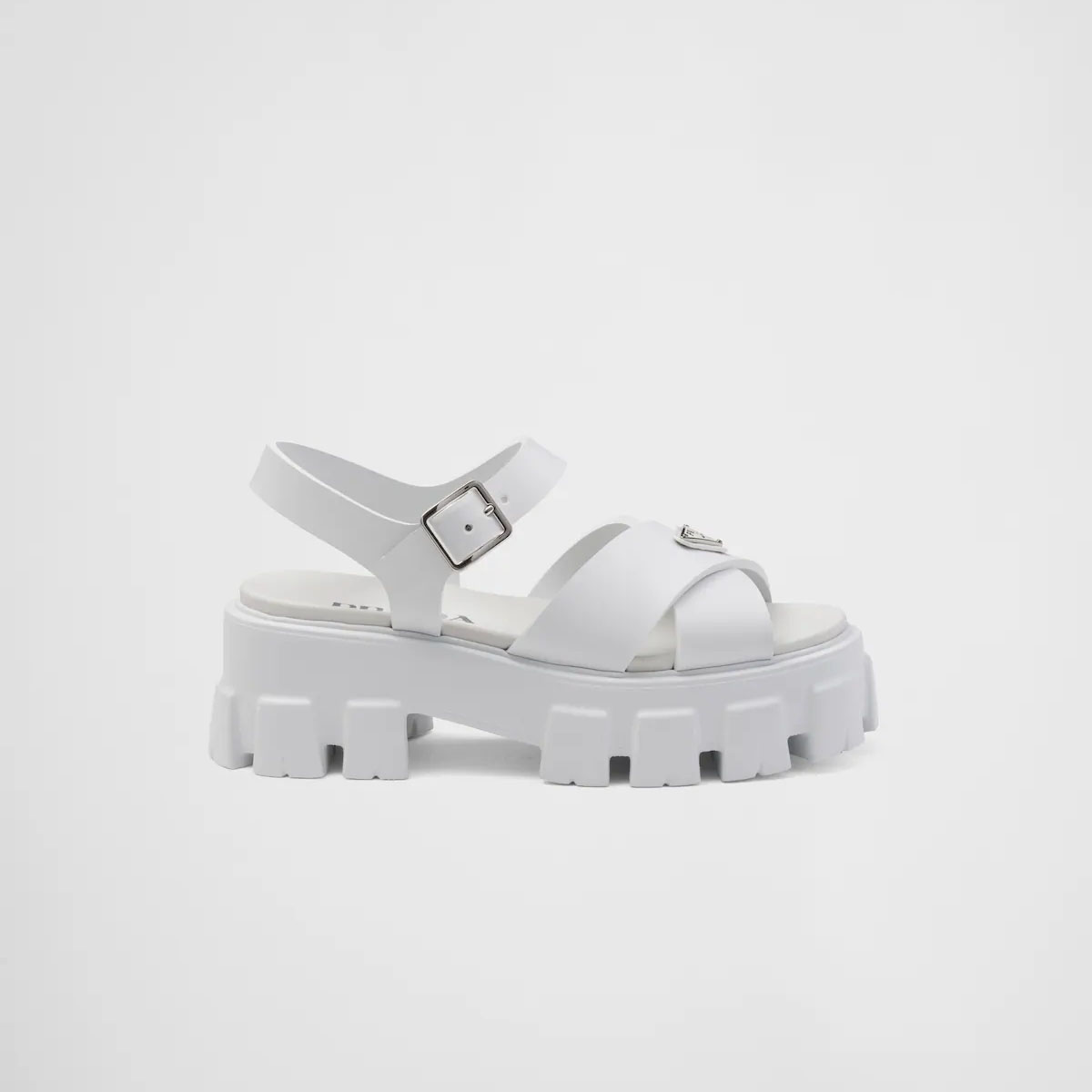 PRADA White Monolith rubber sandals
