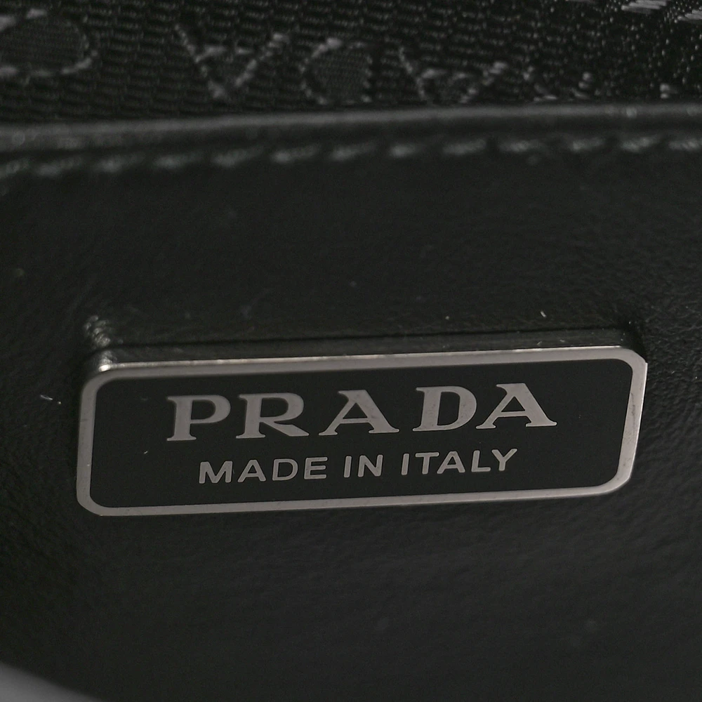 Prada Medium Cleo Shoulder Bag Black Spazzolato Leather Silver Hardware