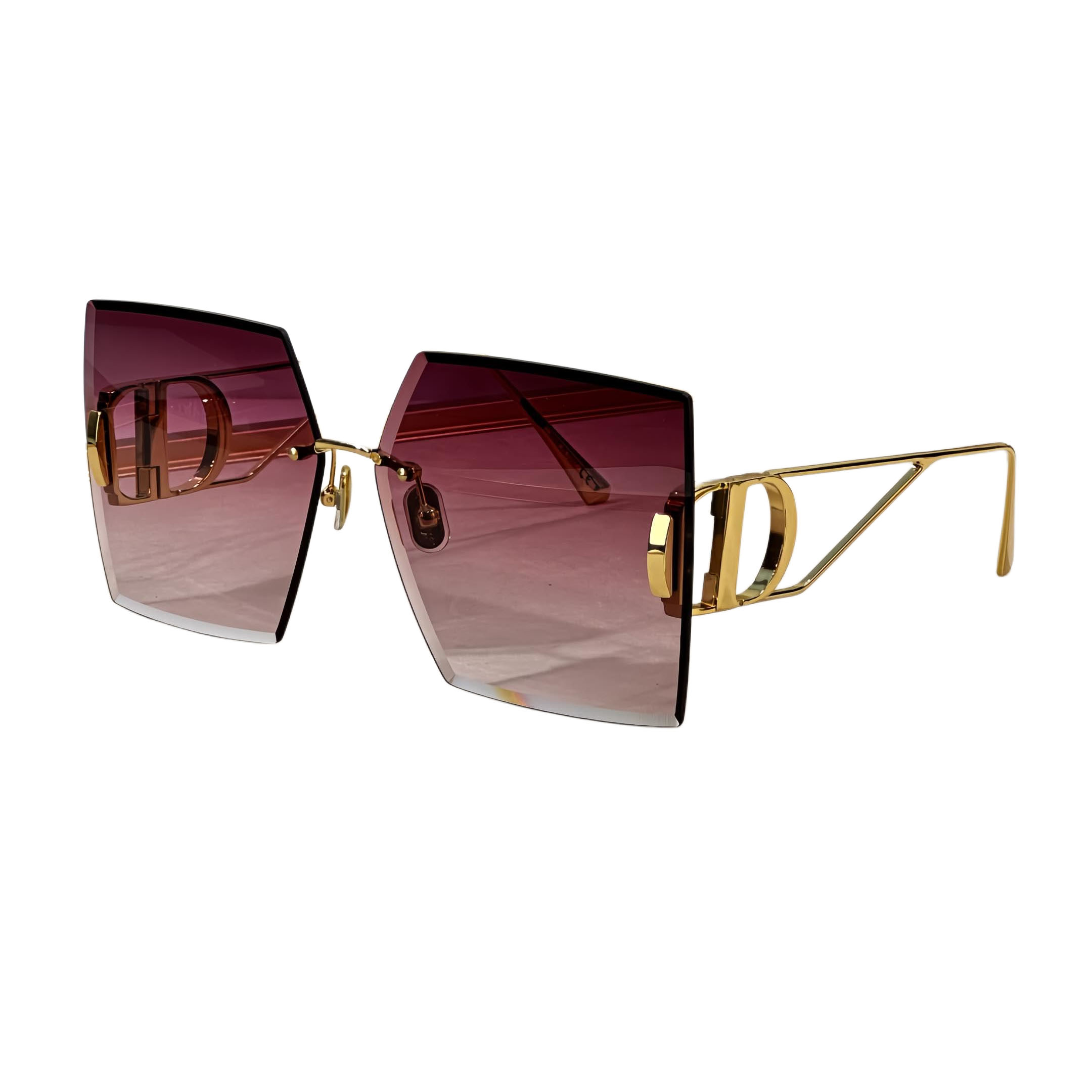 DIOR 30 MONTAIGNE square frame glasses burgundy/purple silver/black color Size 64口14-135