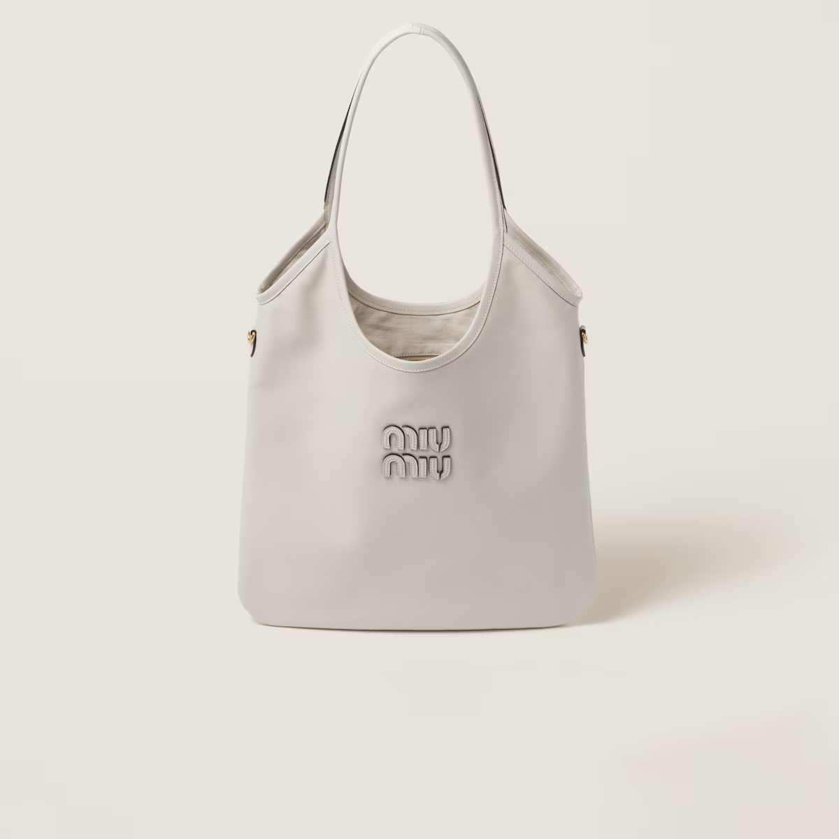 Miu Miu IVY Calfskin Leather Hobo white Tote Bags