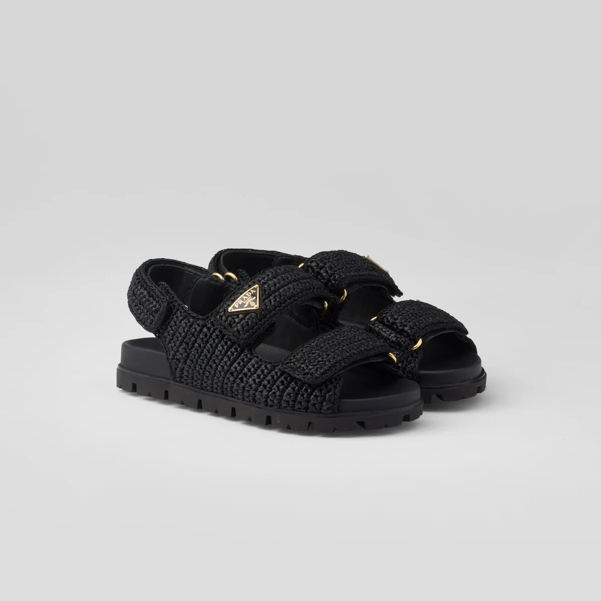 PRADA Black crocheted sandals