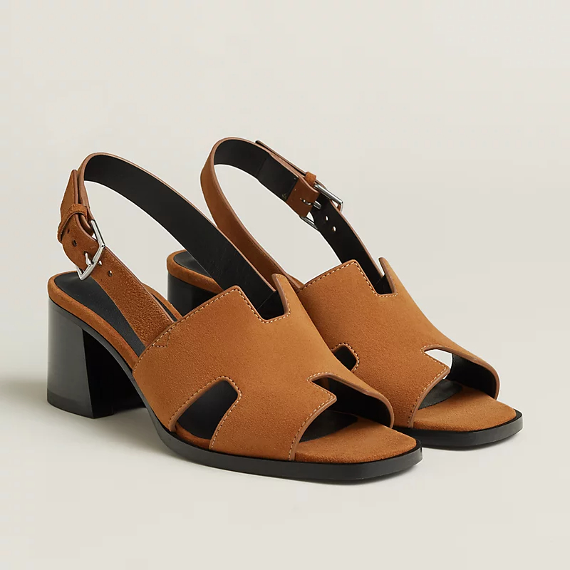HERMES Elbe Brown High Heels Sandal
