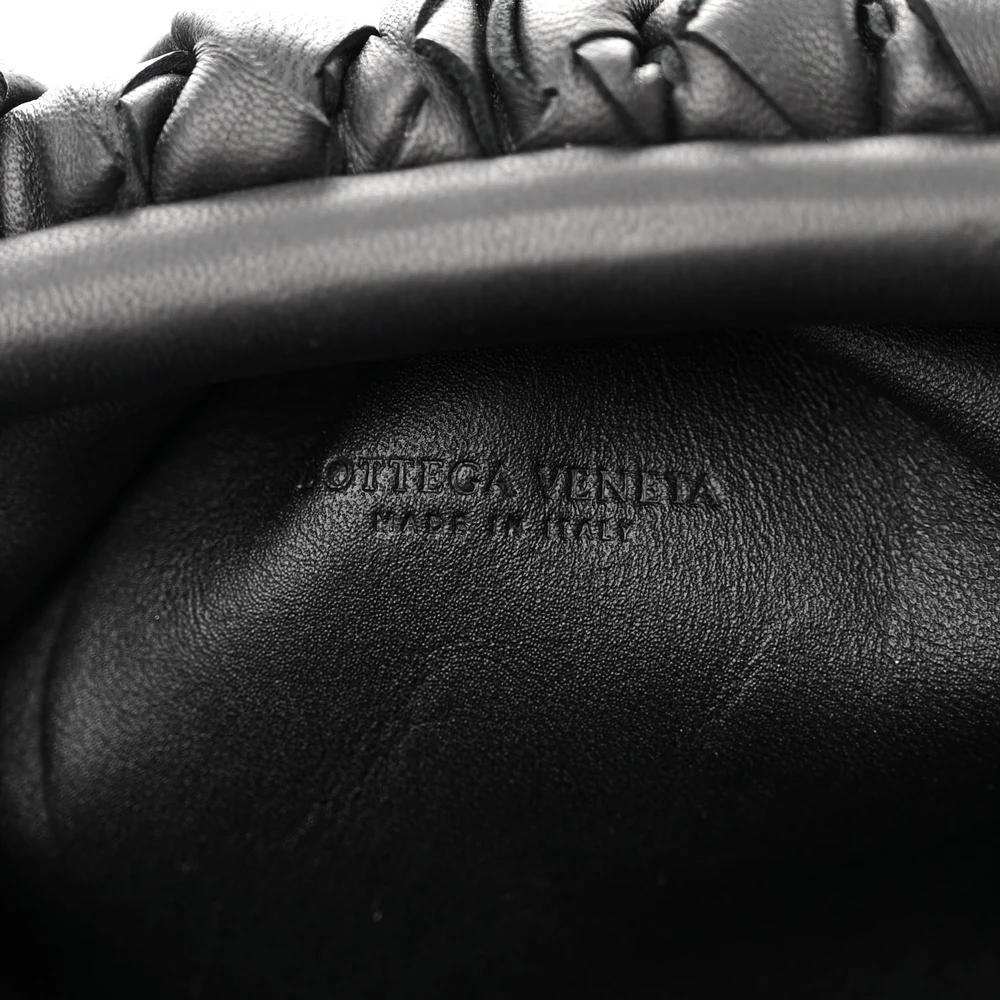 Bottega Veneta Mini Intrecciato Pouch Black Nappa Leather