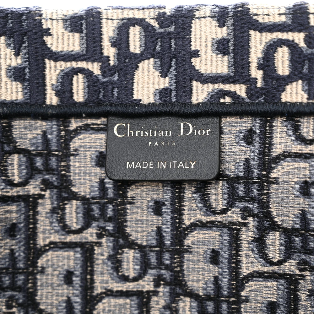 Dior Large Book Tote Blue Multicolor Oblique Canvas