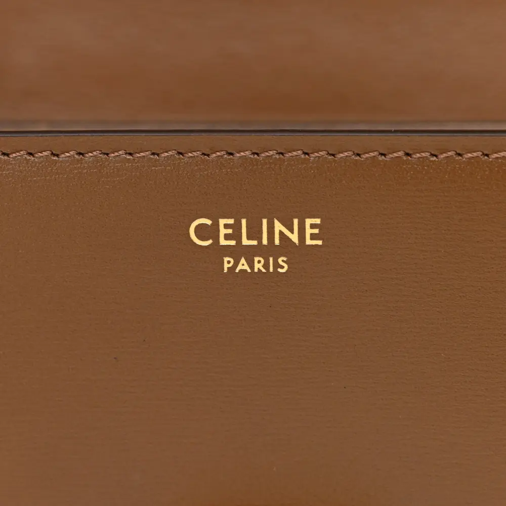 Celine Small Teen Classic Box Flap Bag Camel Box Calfskin Leather Gold Hardware