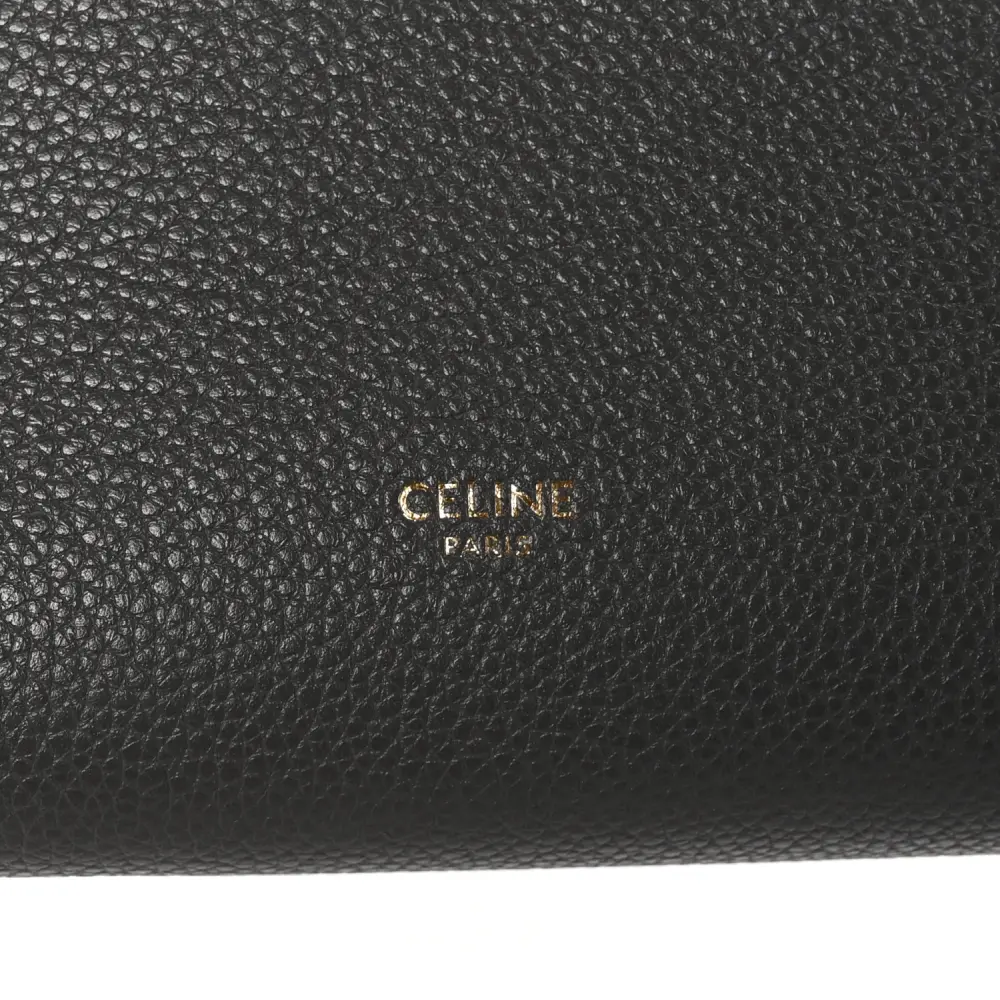 Celine Small Sangle Bucket Bag Kohl Soft Grained Calfskin Leather Gold Hardware