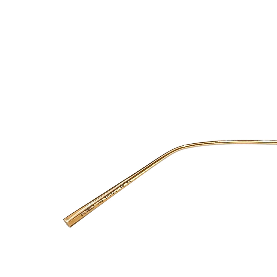 Saint Laurent Wayfarer glasses black gold color transparent lens Size 50口20-145