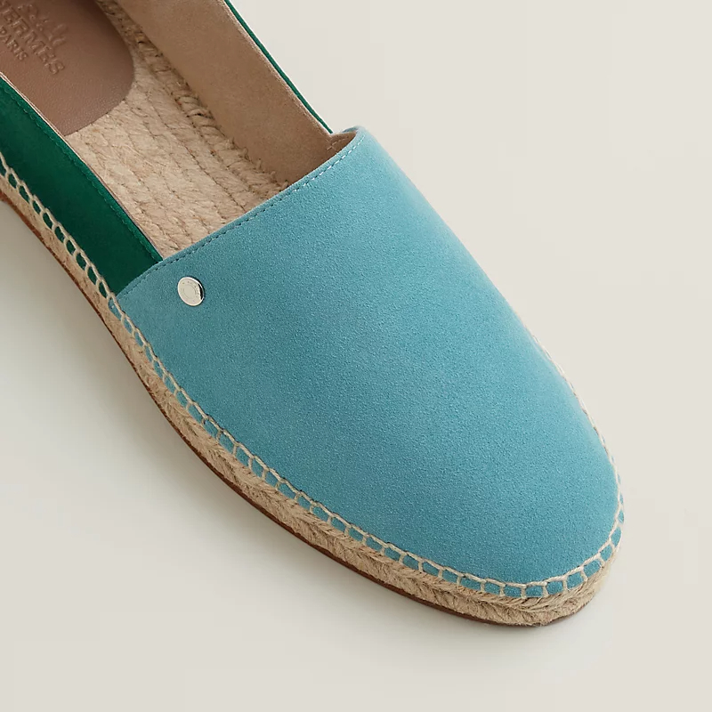 HERMES Joven Green and Blue Espadrilles