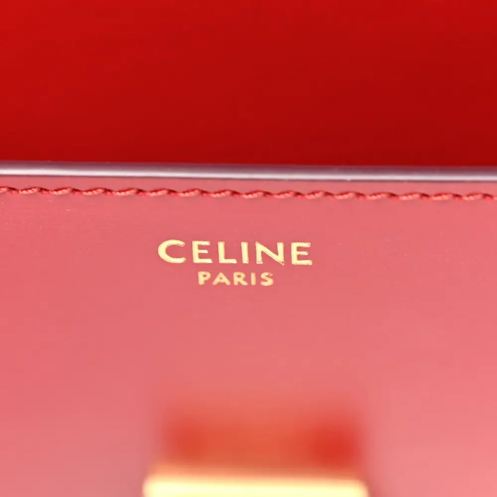 Celine Small Teen Classic Box Flap Bag Red Box Calfskin Leather Gold Hardware