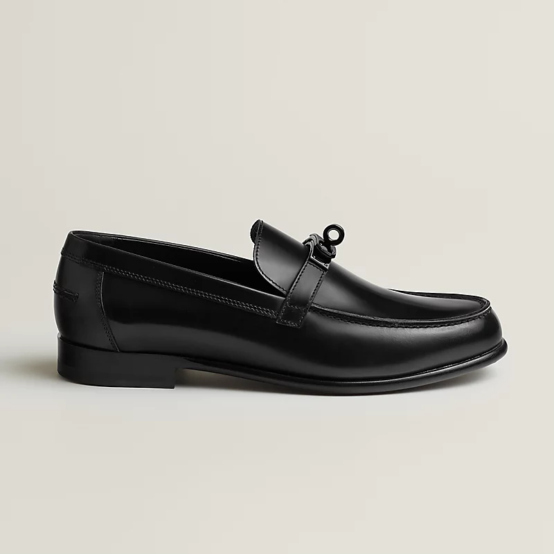 HERMES Destin Black Loafers