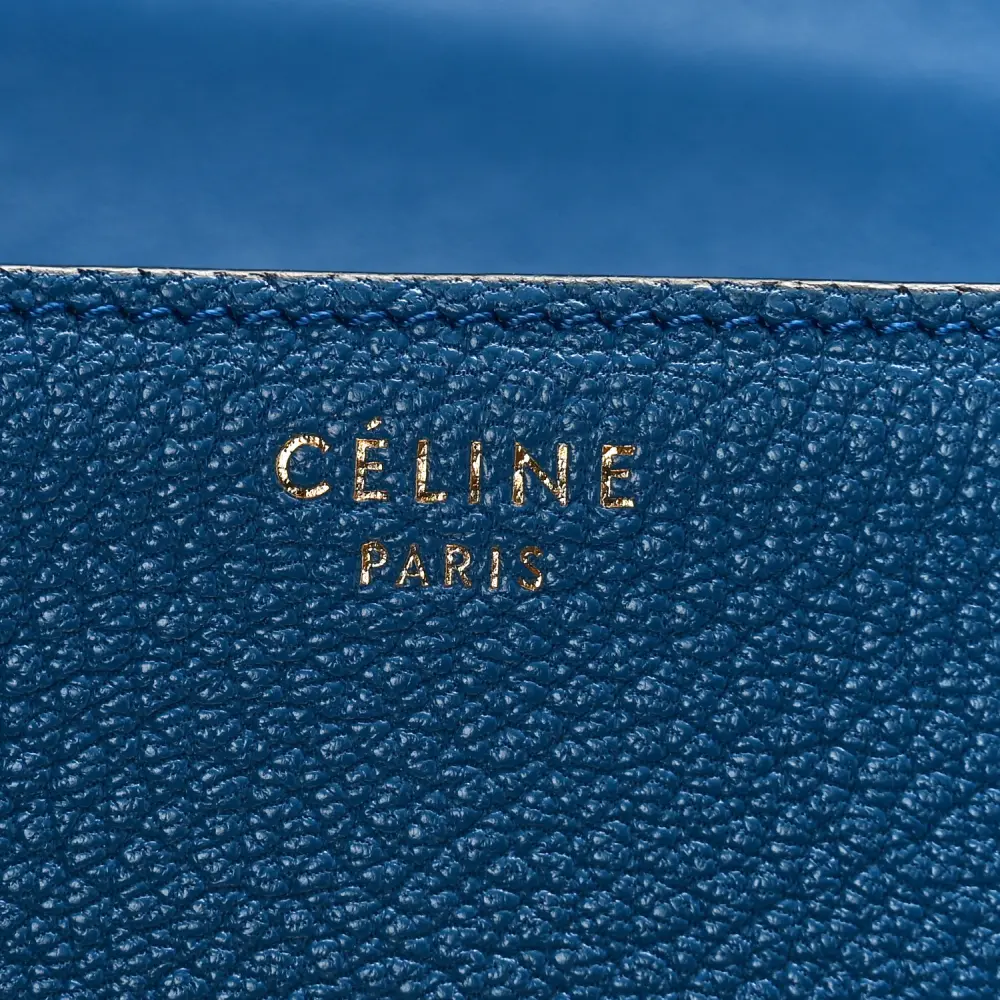 Celine Medium Classic Box Flap Bag Deepsea Goatskin Leather Gold Hardware