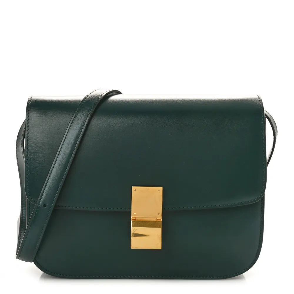 Celine Medium Classic Box Medium Flap Bag Amazone Box Calfskin Leather Gold Hardware