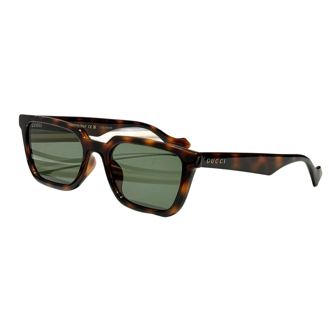 Gucci square frame glasses leopard/airy blue/black/leopard yellow color Size 55口19-145