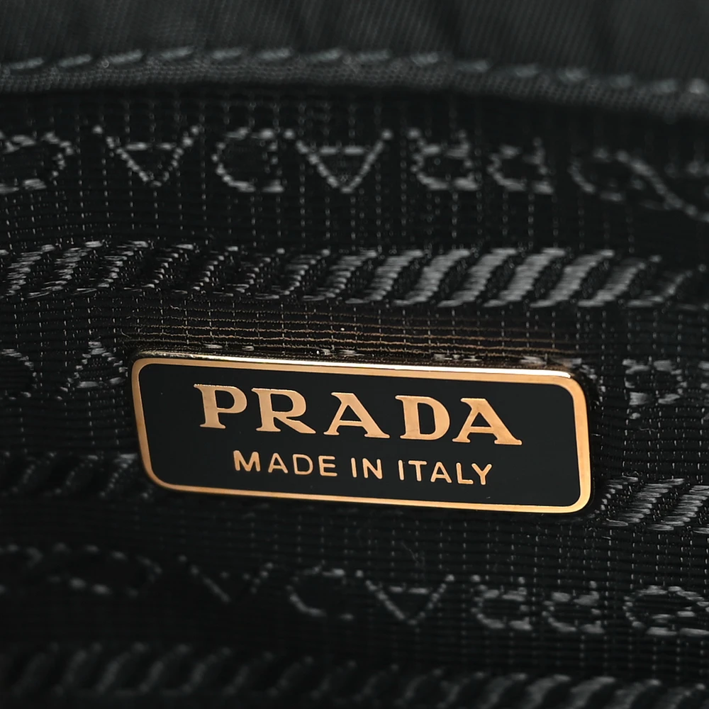 Prada Mini Re-Edition 1978 Bucket Bag Black Re-Nylon & Saffiano Leather Gold Hardware