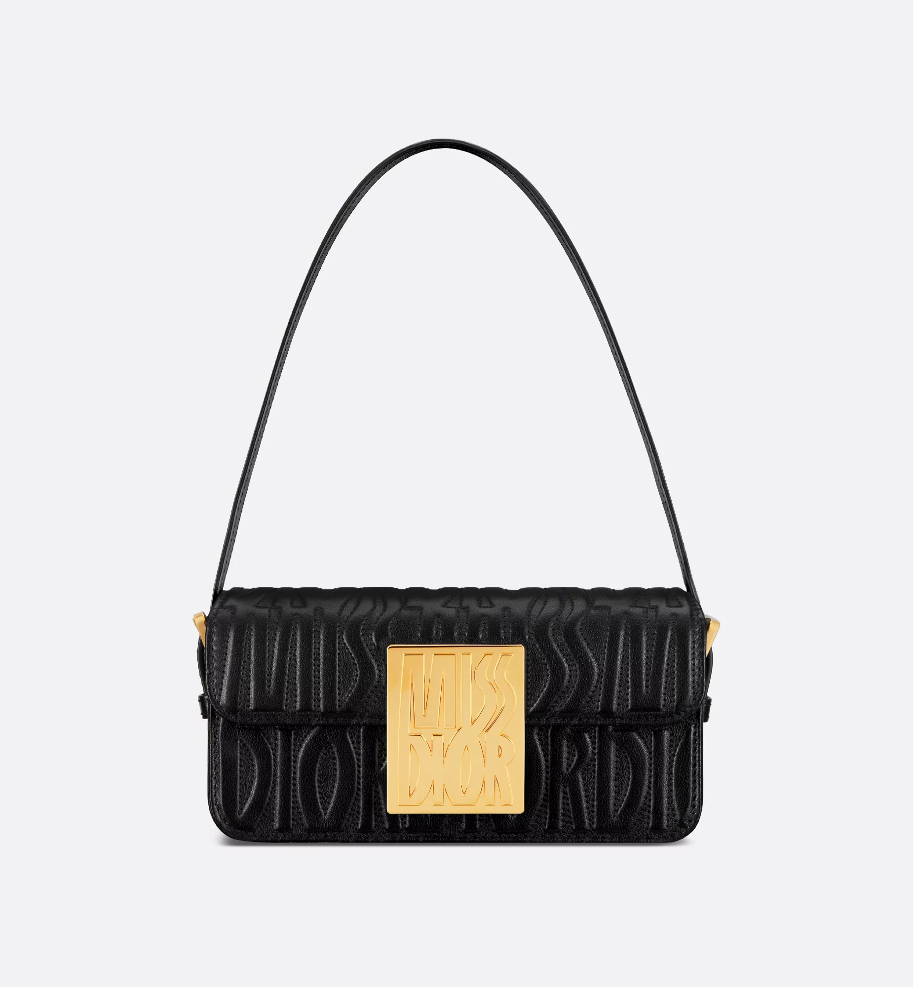 Dior Miss Dior Flap Bag In Black Quilted Miss Dior Allover Calfskin With Gold Hardware