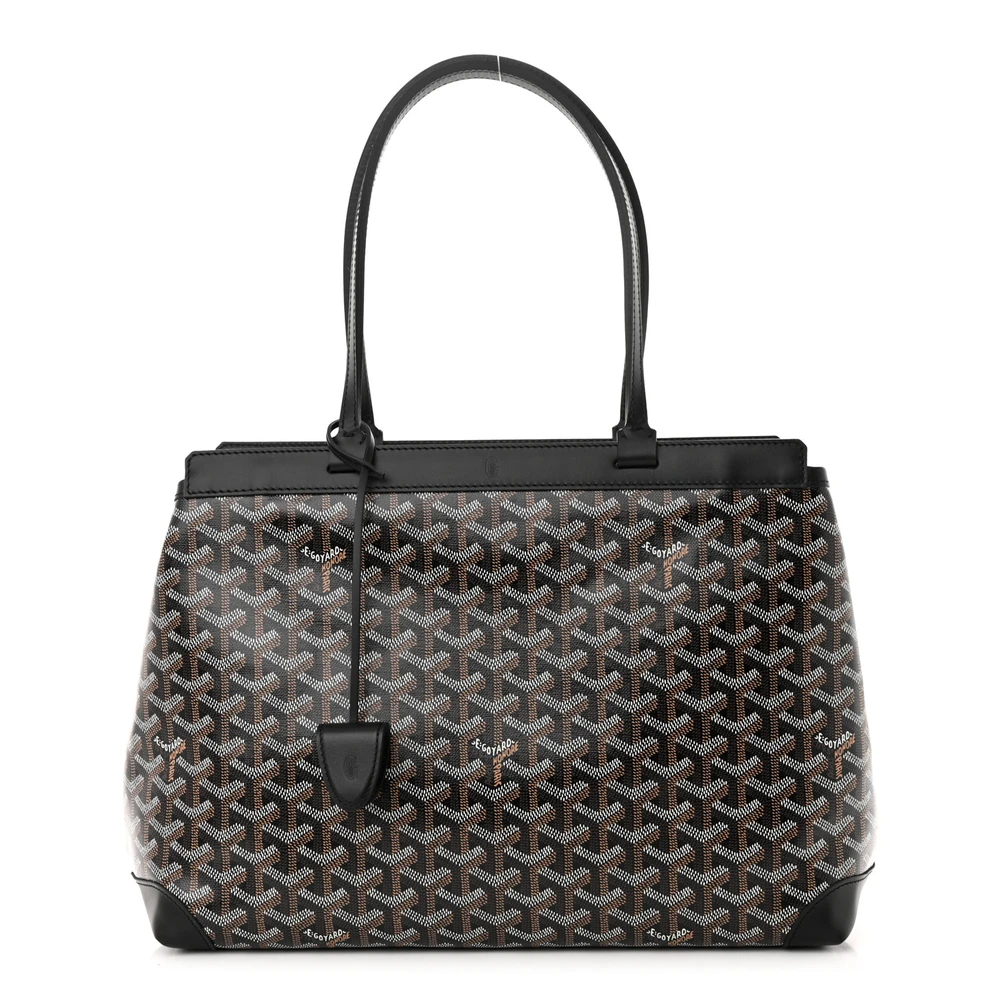Goyard Bellechasse Biaude Tote MM Black Goyardine Canvas