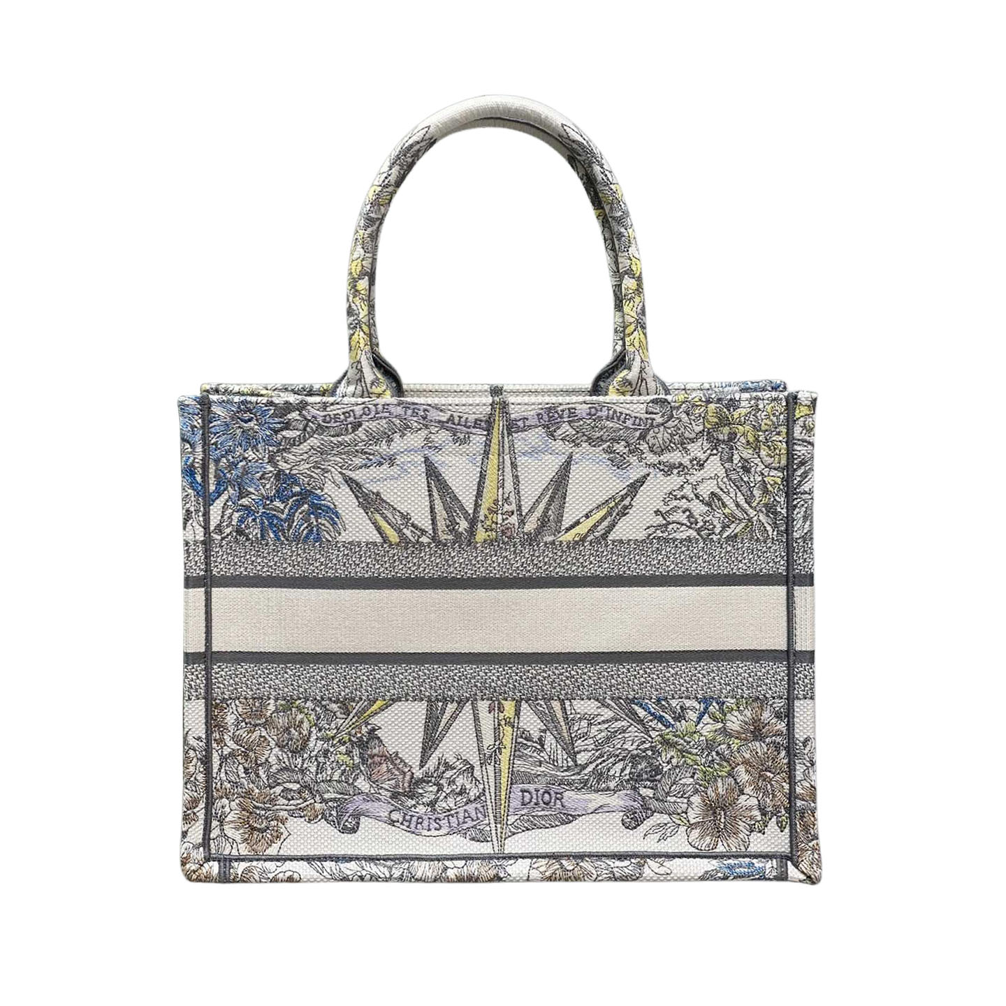 Dior Medium Rêve d'Infini Embroidered Canvas Book Tote Multicolor