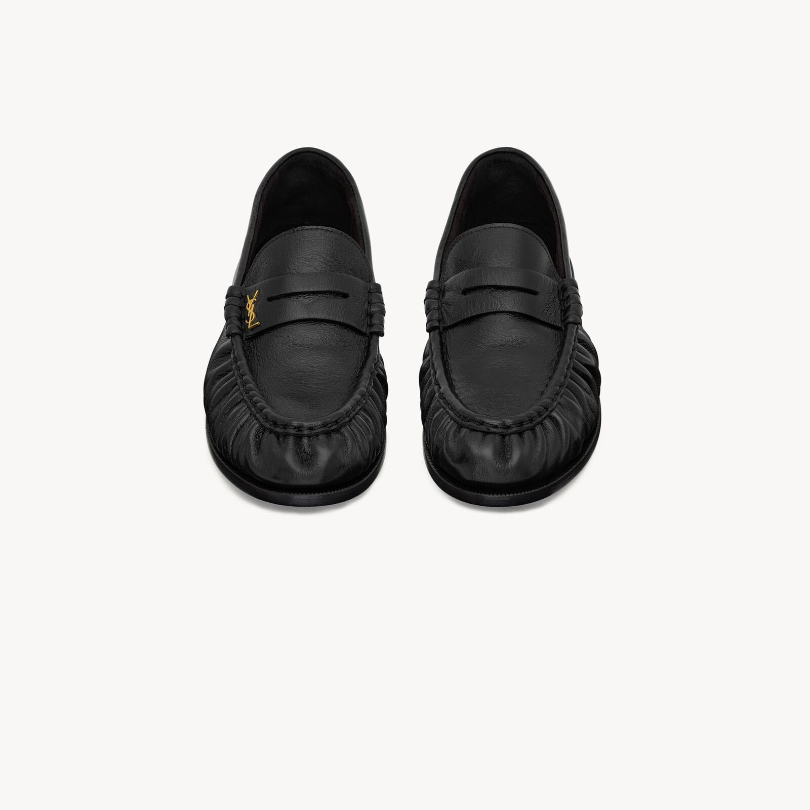 Yves Saint Laurent Pleated leather loafers