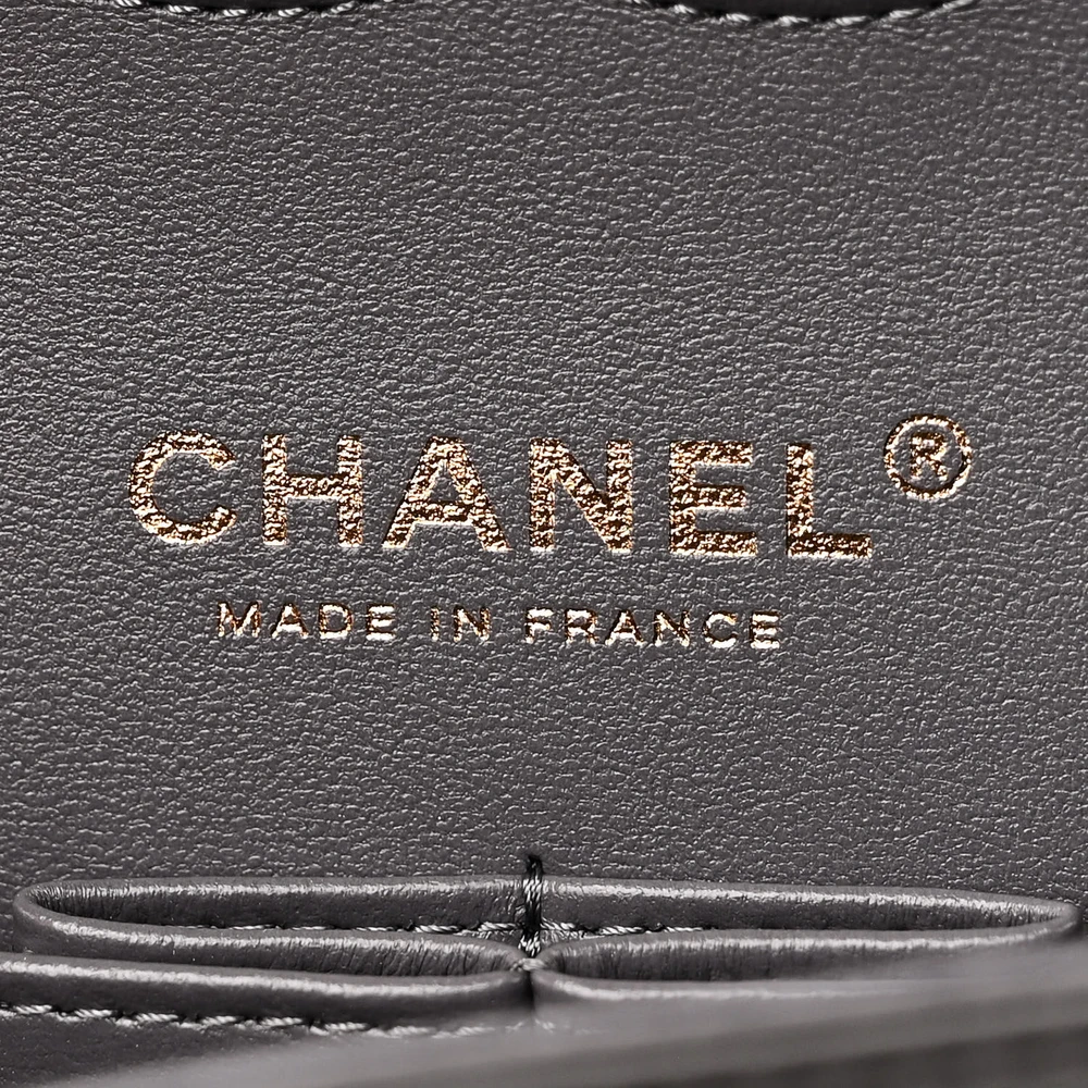 Grey Quilted Chanel Bag Quilted Lambskin Leather Crossbody Bags