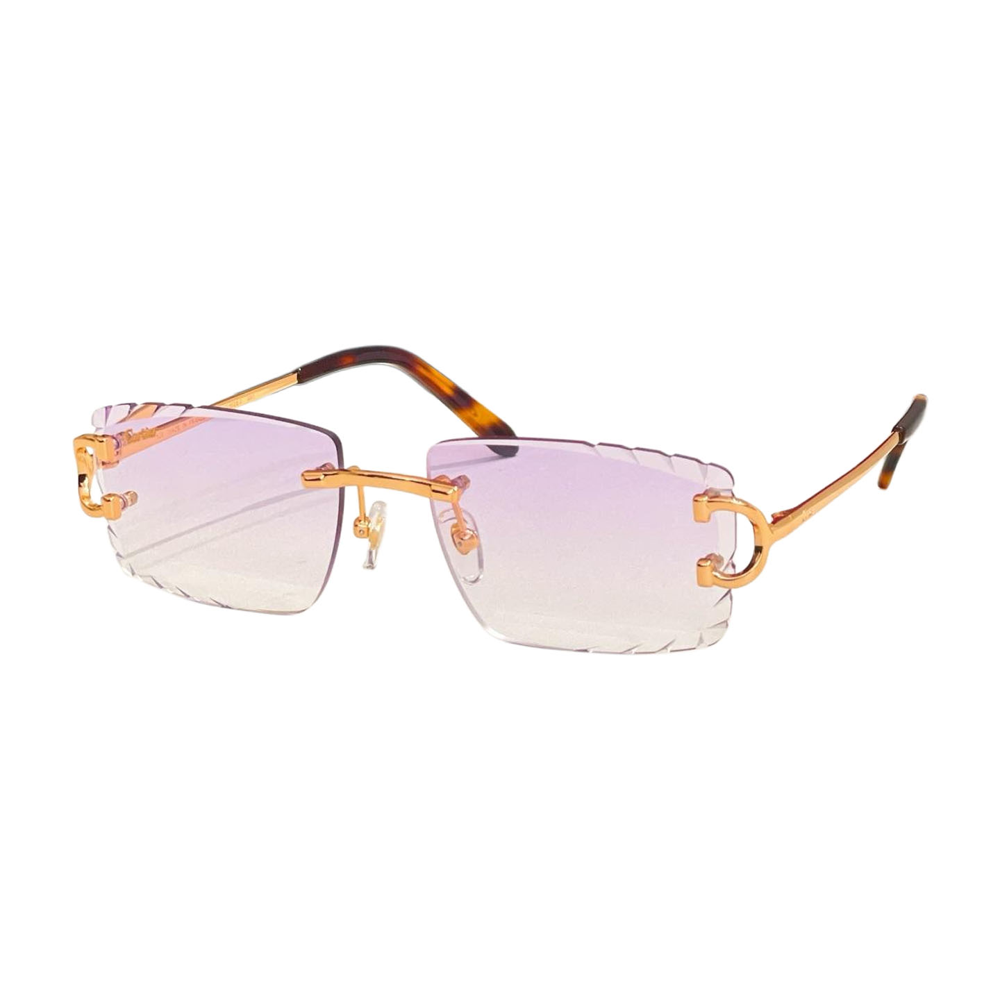 Cartier square frame glasses lavender/pink/blue silver/purple/blue gold/brown/green color Size 56口17-140