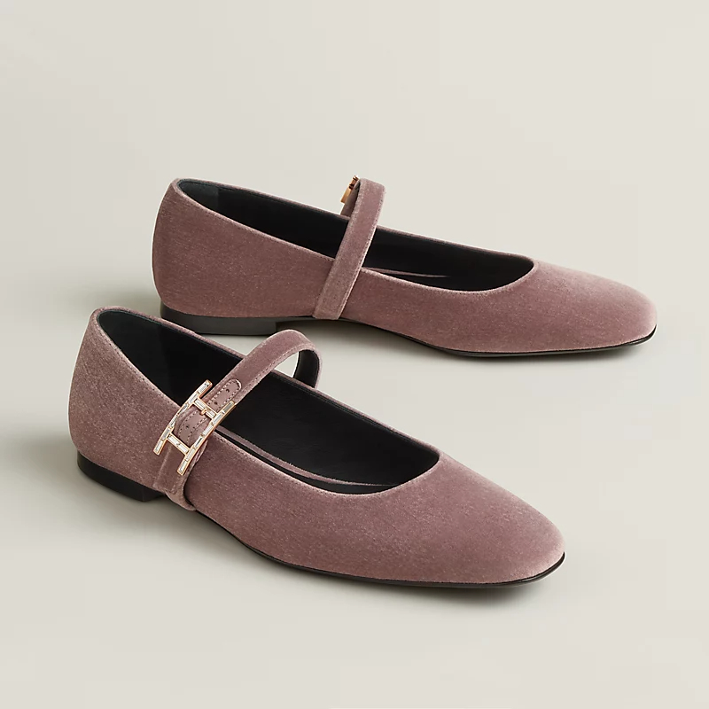 HERMES Jane Purple Ballet  Shoes