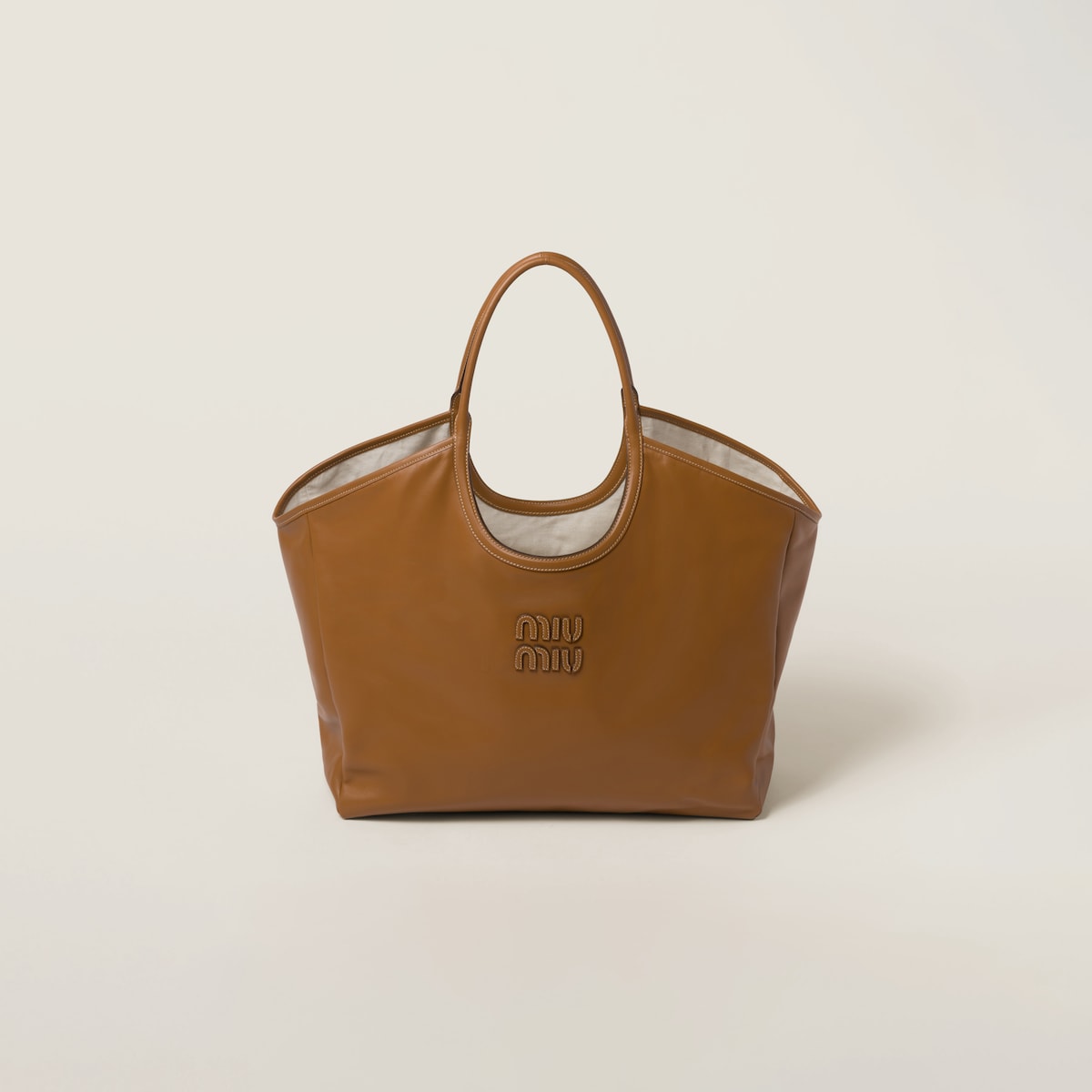 Miu Miu Calfskin Leather Brown Shoulder Bags